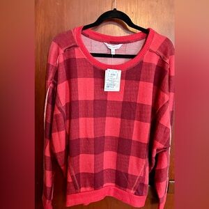 Cozy Red Plaid Women's Sweatshirt